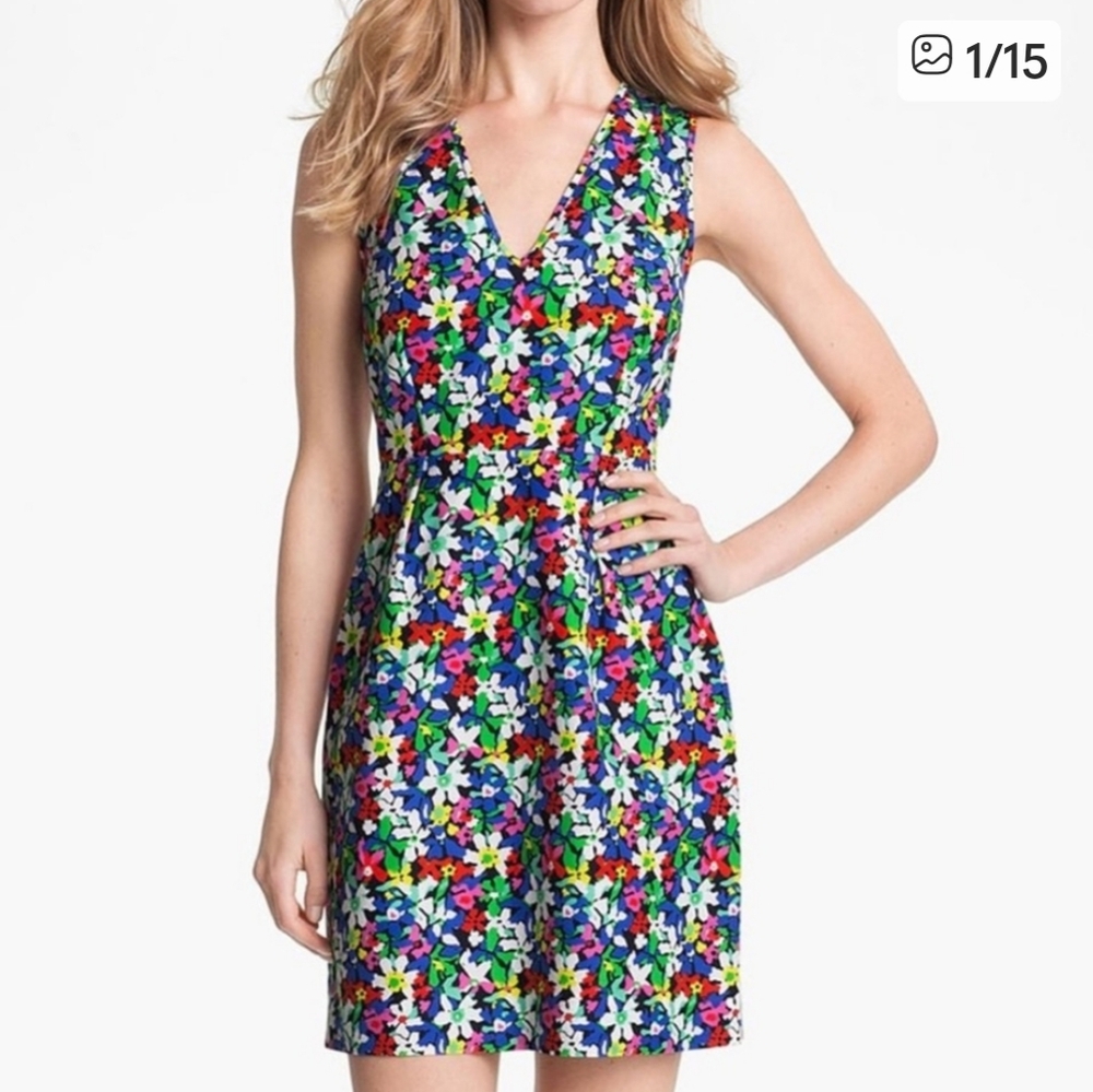 Kate Spade Mira Multicolor Floral Mini Dress Sz 2 - Excellent Condition